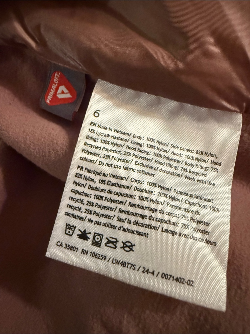 Lululemon Another Mile Vest Twilight Rose PrimaLoft Hooded Size 6 - Picture 10 of 11